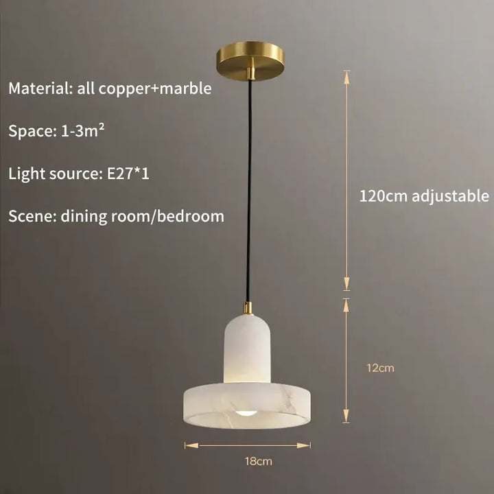 Suspension en marbre et doré design moderne blanc luxe