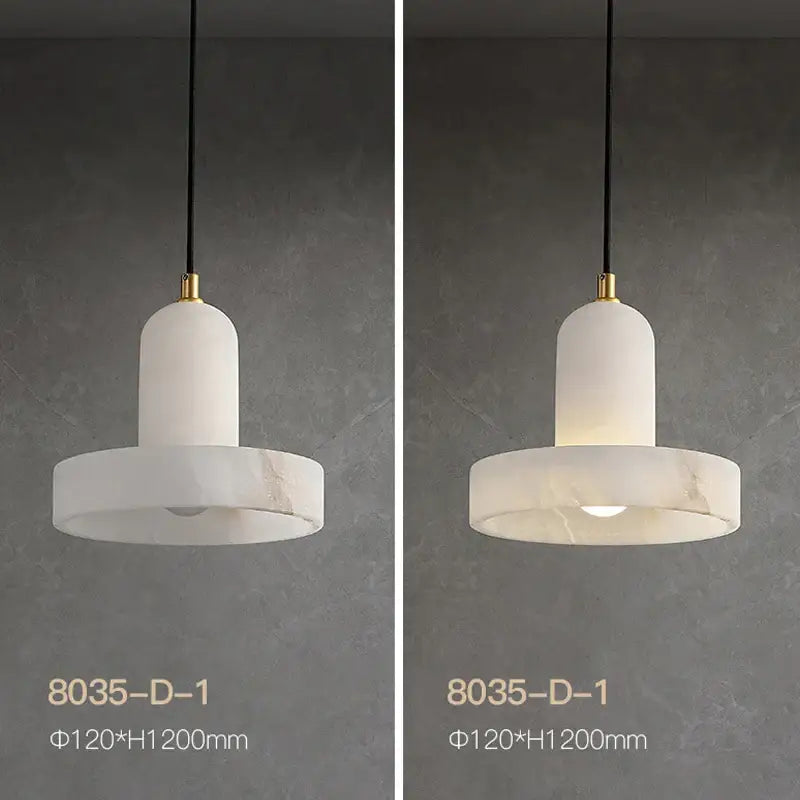 Suspension en marbre et doré design moderne blanc luxe