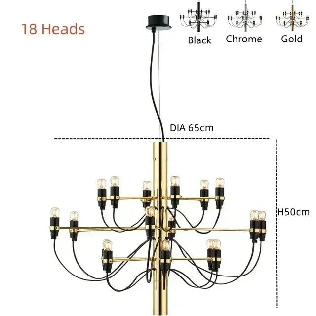 Suspension en métal à multiples ampoules design élégant