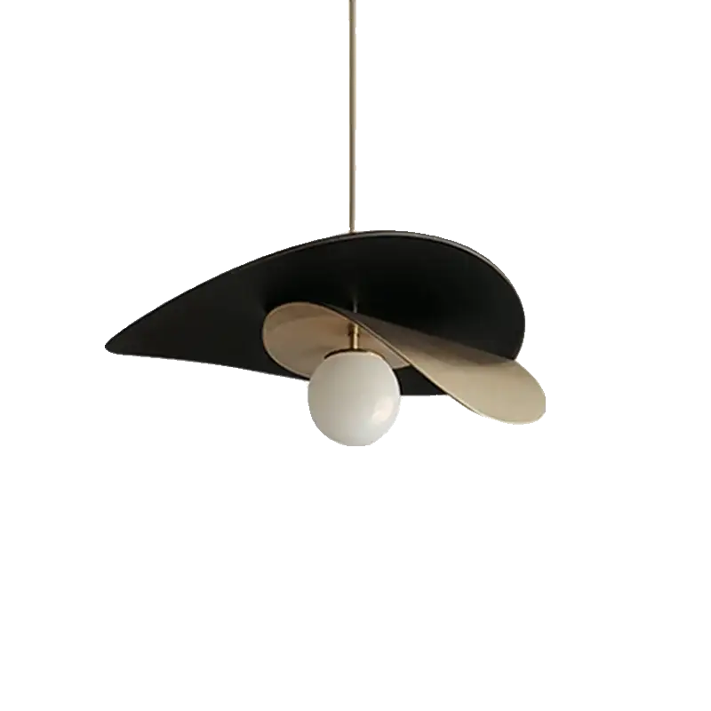 Suspension luminaire métal noir avec lumière blanche moderne