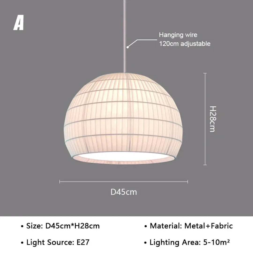 Suspension métal et tissu design élégant blanc chic