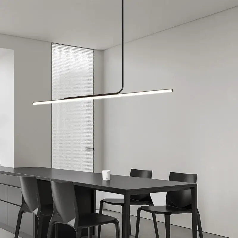 Suspension luminaire minimaliste LED noir pour salle à manger

