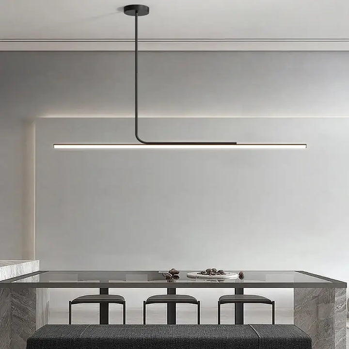 Suspension luminaire minimaliste LED noir pour salle à manger

