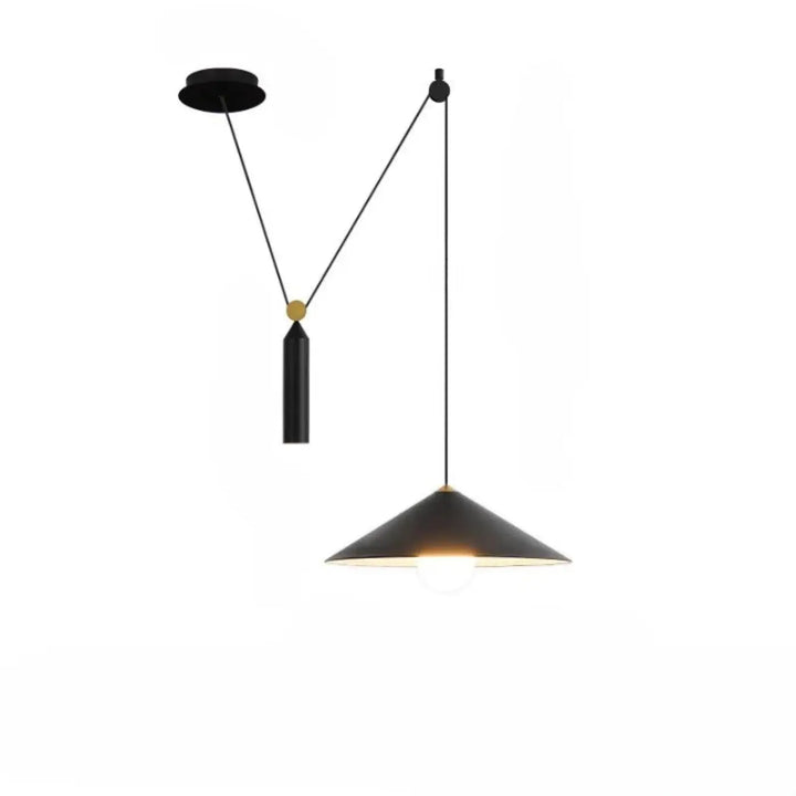 Suspension luminaire jax conique noire mate avec accents dorés luminaire minimaliste élégant pour intérieur