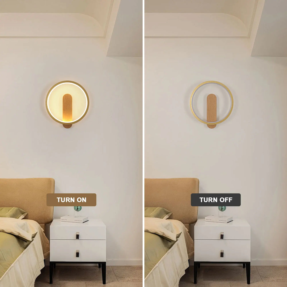 Luminaire suspendu minimaliste rond en bois au style épuré