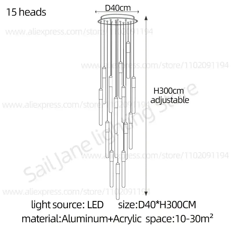 Suspension luminaire minimaliste à tubes lumineux suspendus chic