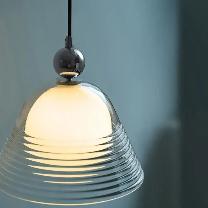 Suspension luminaire minimaliste en verre transparent design épuré