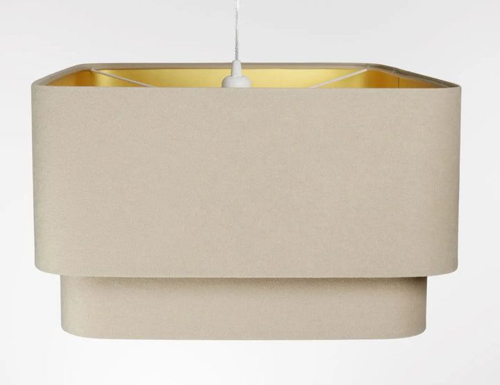Suspension Luminaire | KWADRO DUO VELOUR (Beige)