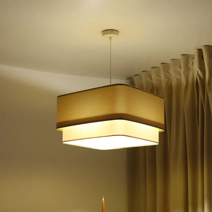 Suspension Luminaire | KWADRO DUO (Beige/Blanc)