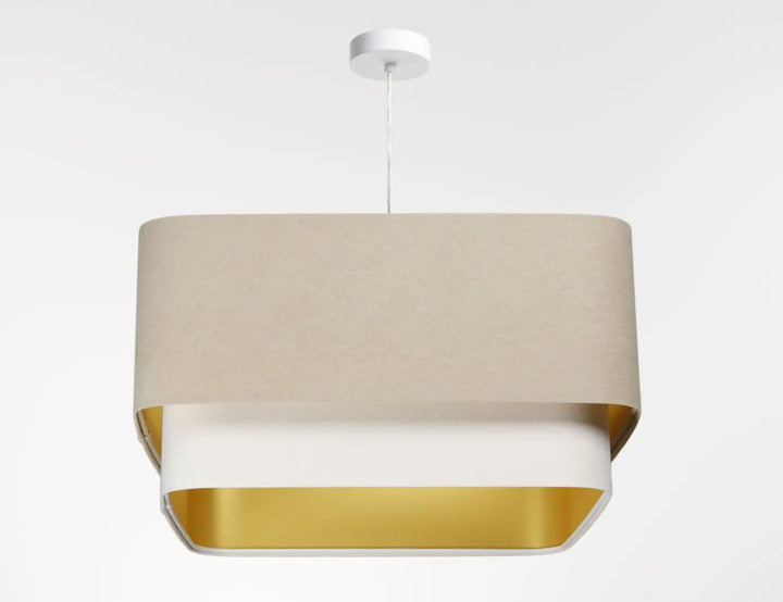 Suspension Luminaire | KWADRO DUO (Beige/Blanc)