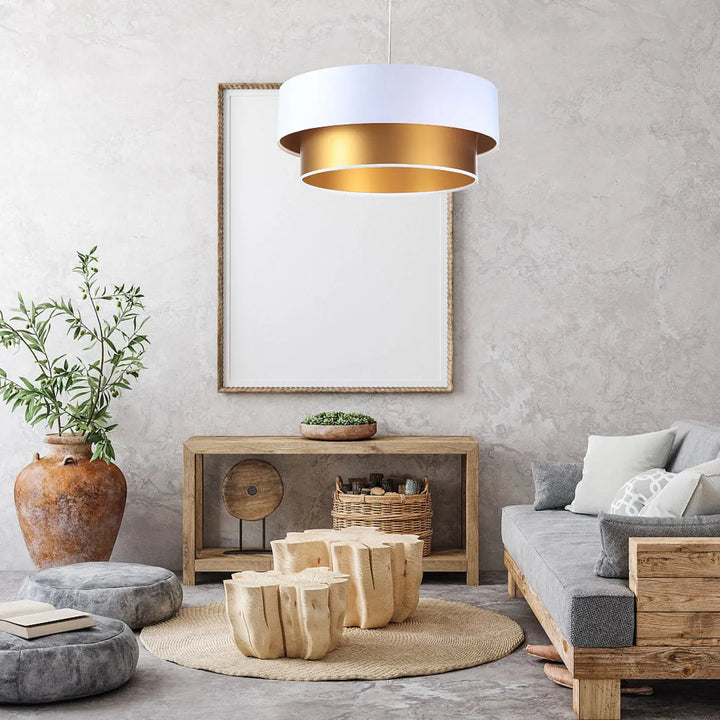 Suspension Luminaire | DUO (Blanc/Doré)