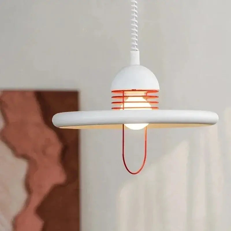 Suspension Luminaire Moderne Blanche Design Avec Câble Coloré