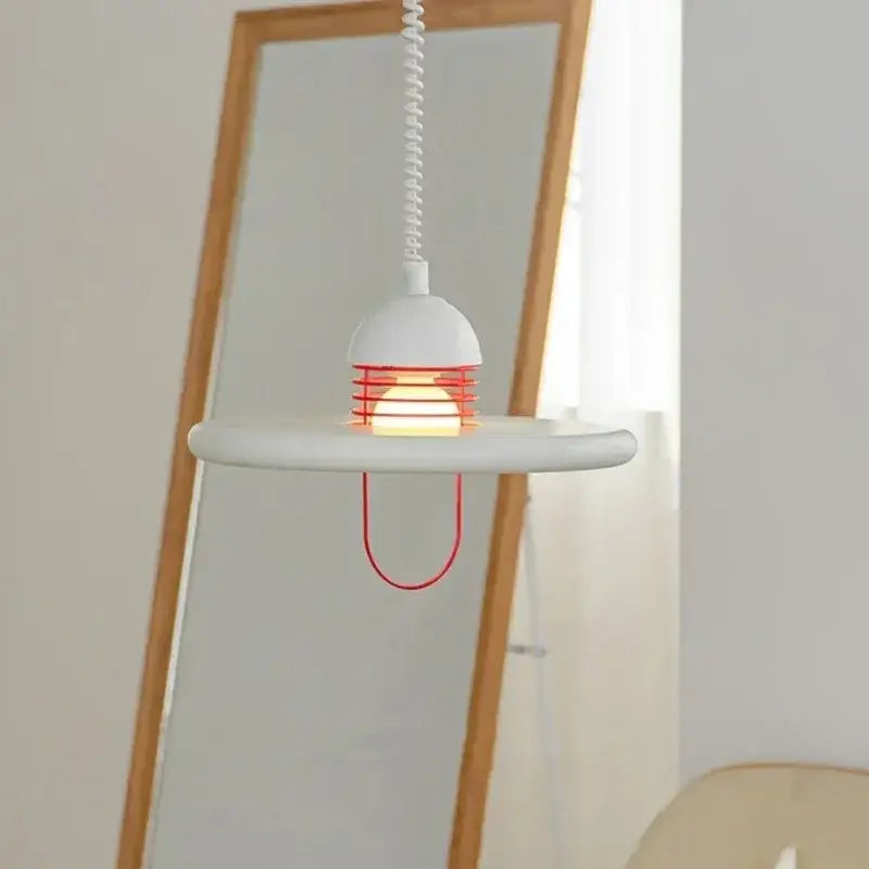 Suspension Luminaire Moderne Blanche Design Avec Câble Coloré