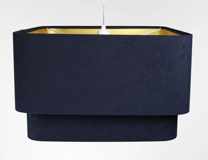 Suspension Luminaire | KWADRO DUO VELOUR (Bleu Marine)