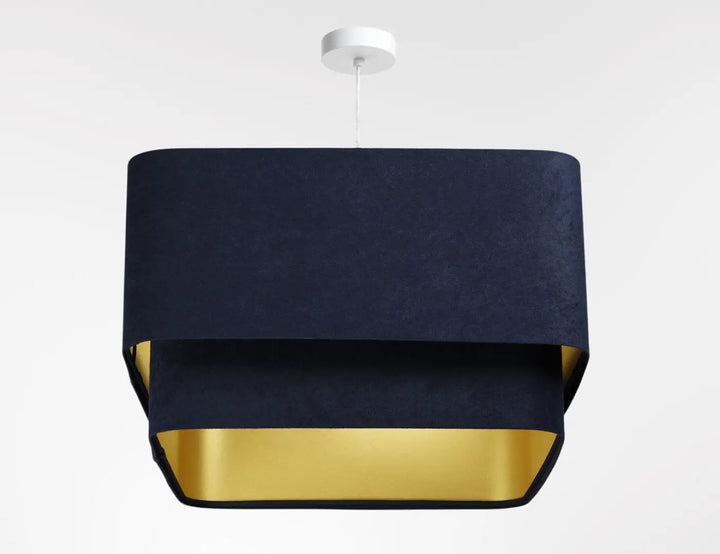 Suspension Luminaire | KWADRO DUO VELOUR (Bleu Marine)
