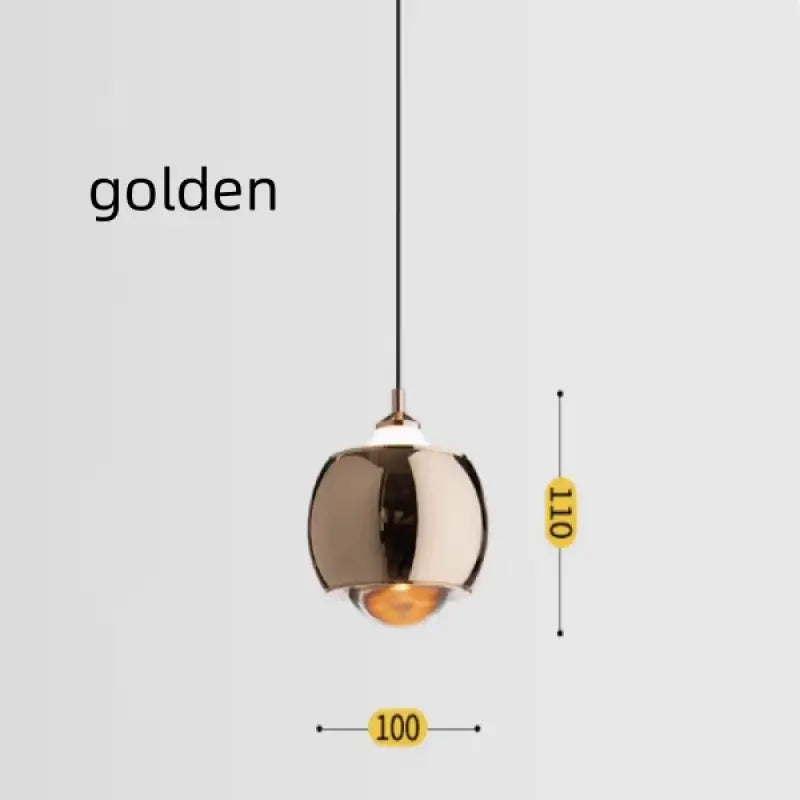 Suspension luminaire moderne boule métal noir et doré chic