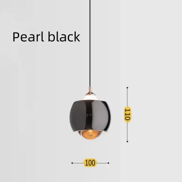 Suspension luminaire moderne boule métal noir et doré chic