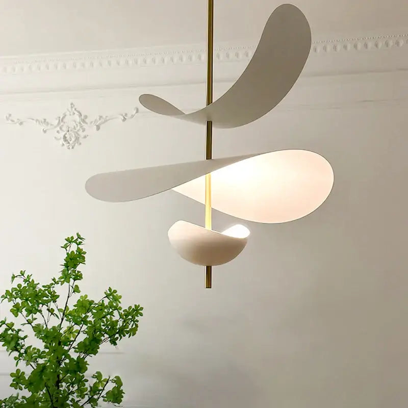 Suspension Luminaire Moderne Design Sculptural Blanc Élégant