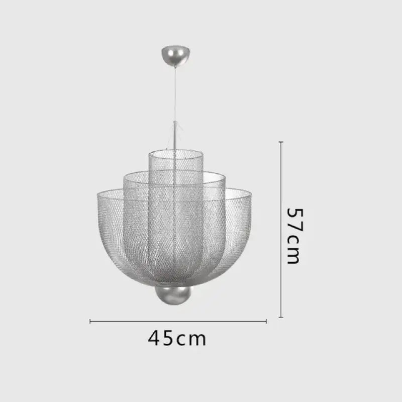 Suspension Luminaire Moderne Design Sculptural Métal Argenté