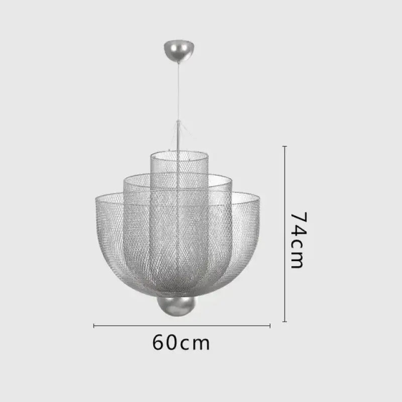 Suspension Luminaire Moderne Design Sculptural Métal Argenté
