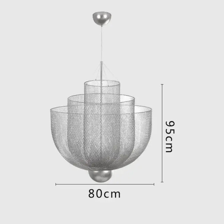 Suspension Luminaire Moderne Design Sculptural Métal Argenté