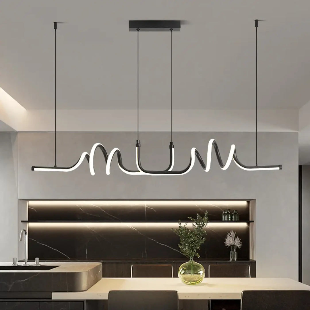 Suspension luminaire moderne effet ondulé design élégant