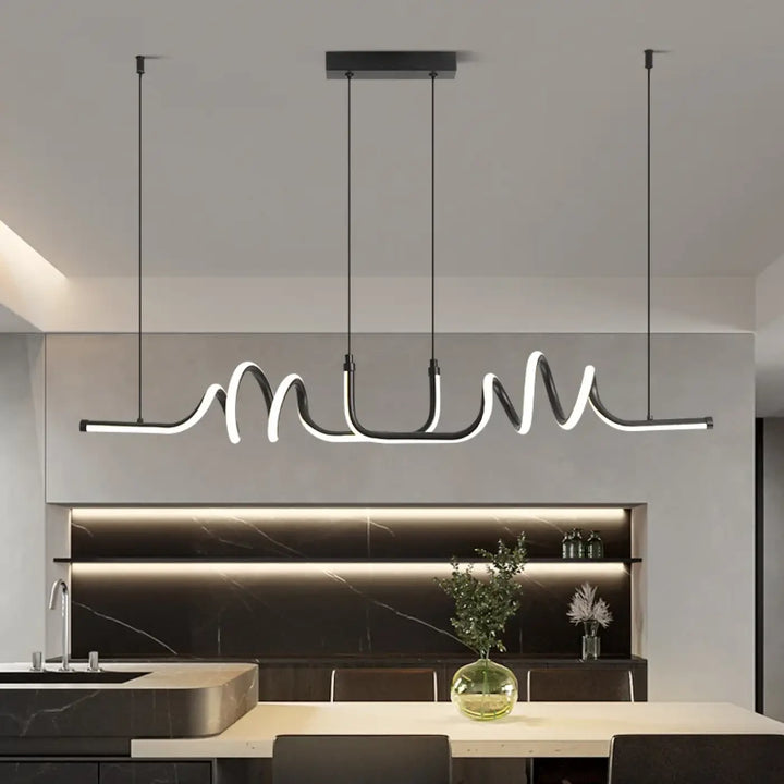 Suspension luminaire moderne effet ondulé design élégant