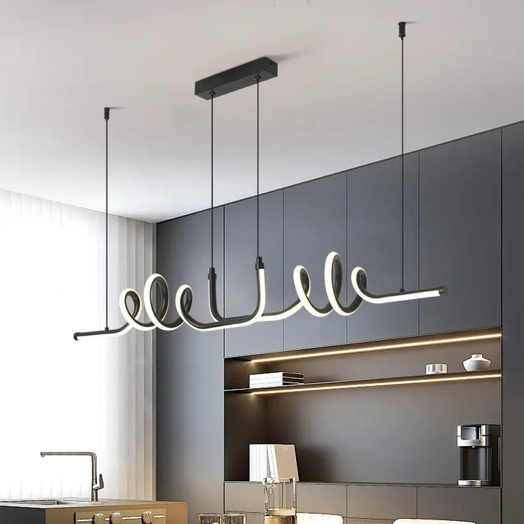 Suspension luminaire moderne effet ondulé design élégant