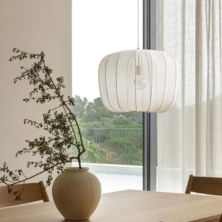Suspension Luminaire Moderne En Métal Et Tissu Design Élégant