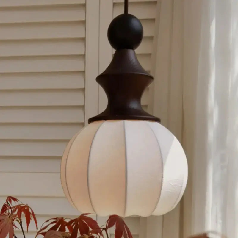 Suspension Luminaire Moderne En Tissu Et Bois Design Éclat Naturel