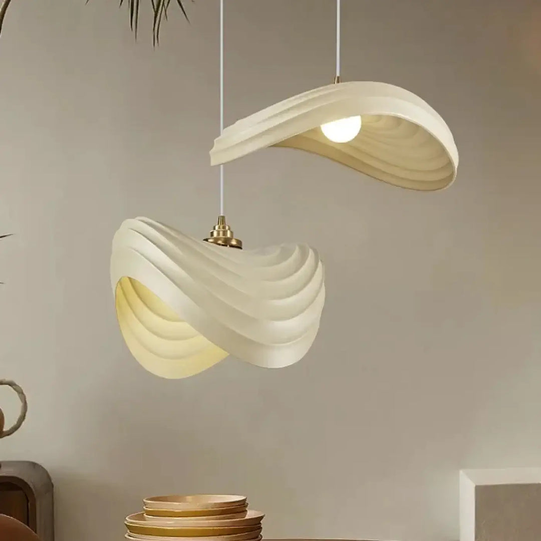 Suspension luminaire moderne formes galets blanc design