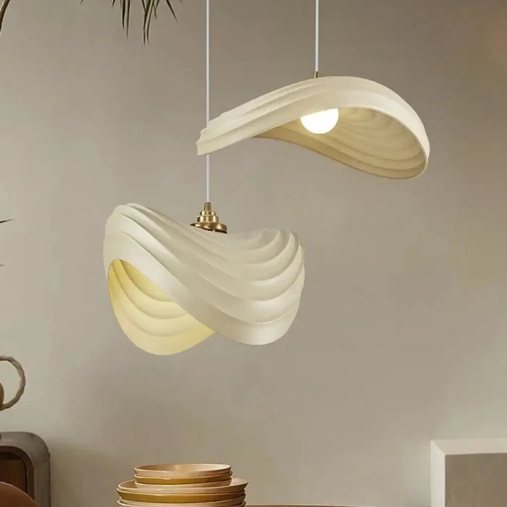 Suspension luminaire moderne formes galets blanc design