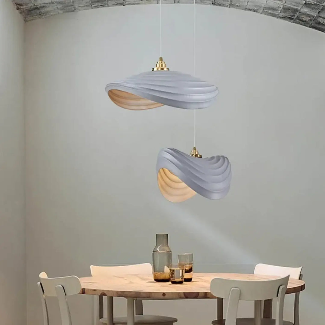 Suspension luminaire moderne formes galets blanc design