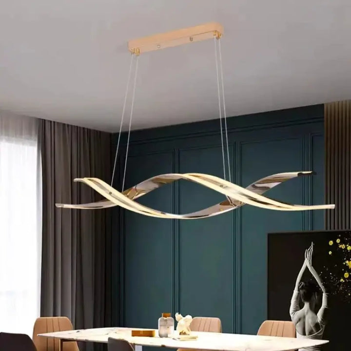 Suspension luminaire moderne LED noir ou doré pour salle à manger

