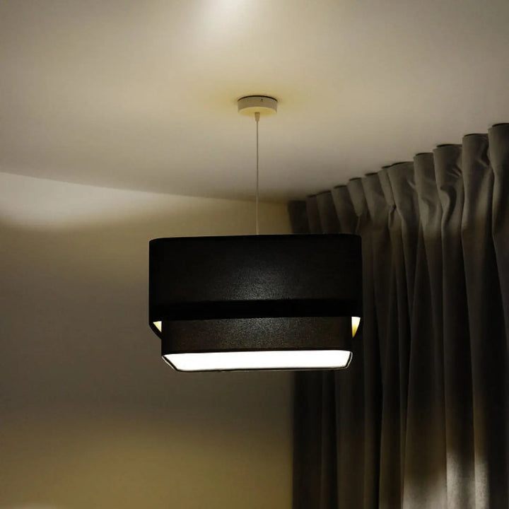 Suspension Luminaire | KWADRO DUO VELOUR (Noir)