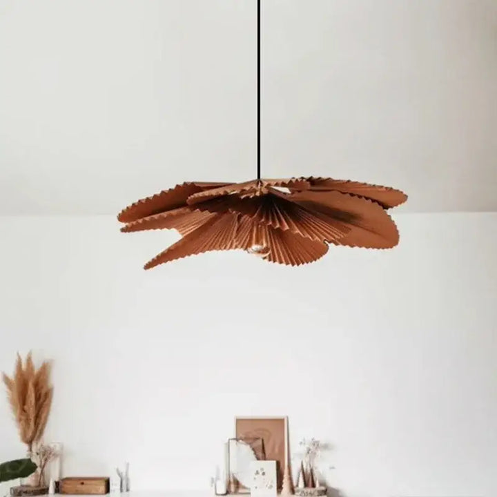 Suspension luminaire moderne pétales plissés inspiration fleur

