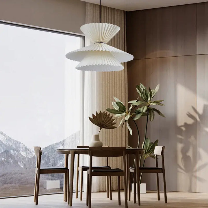 Suspension luminaire moderne plissée à étages design élégant

