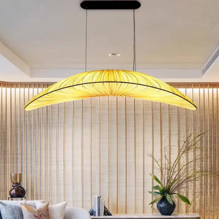 Suspension Luminaire Moderne Tissu Allongée Unique Élégance