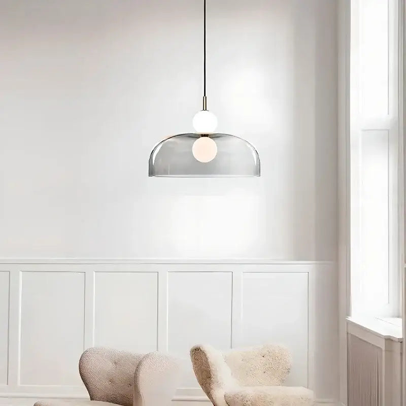 Suspension luminaire moderne en verre courbé transparent