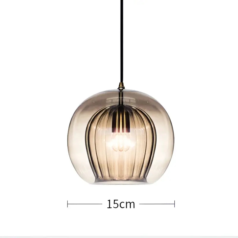 Suspension luminaire moderne en verre avec détail doré