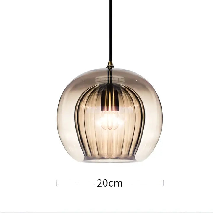 Suspension luminaire moderne en verre avec détail doré