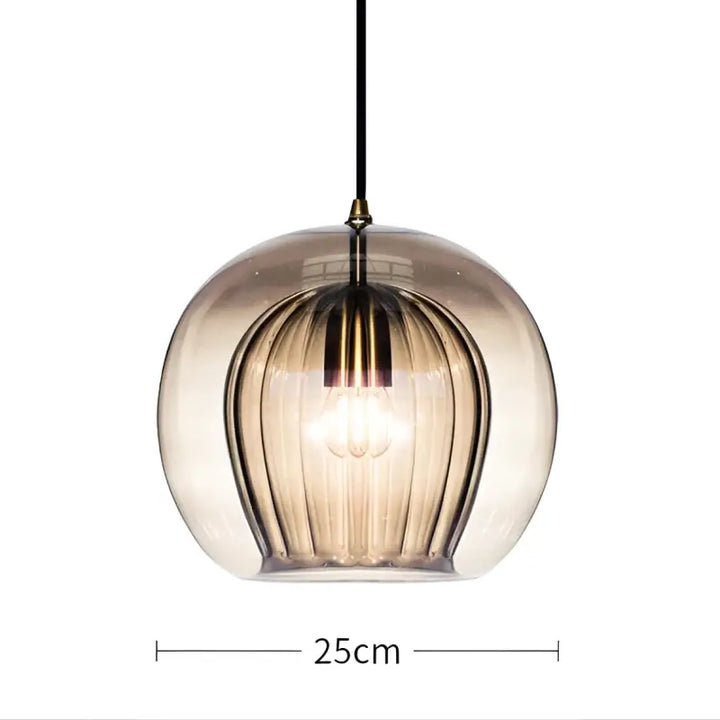 Suspension luminaire moderne en verre avec détail doré