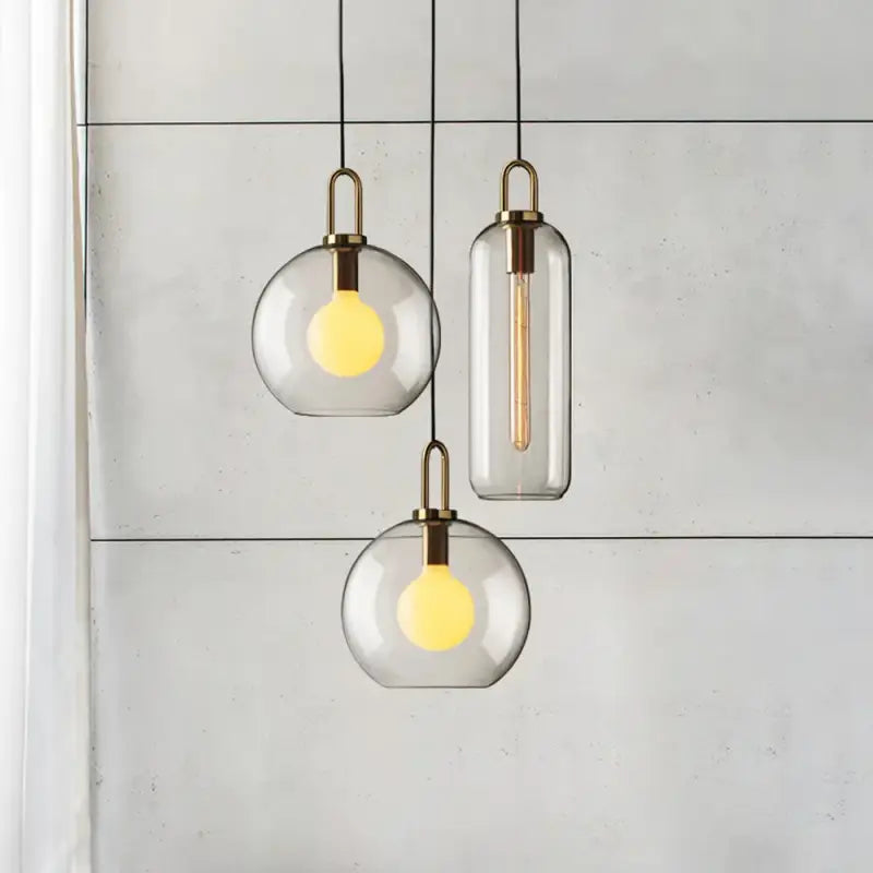 Suspension luminaire moderne en verre fumé au style design