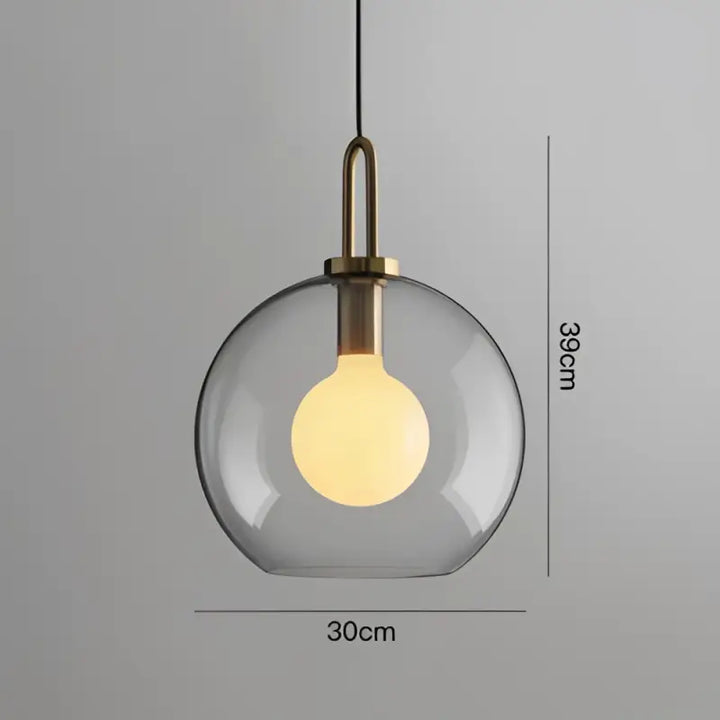 Suspension luminaire moderne en verre fumé au style design