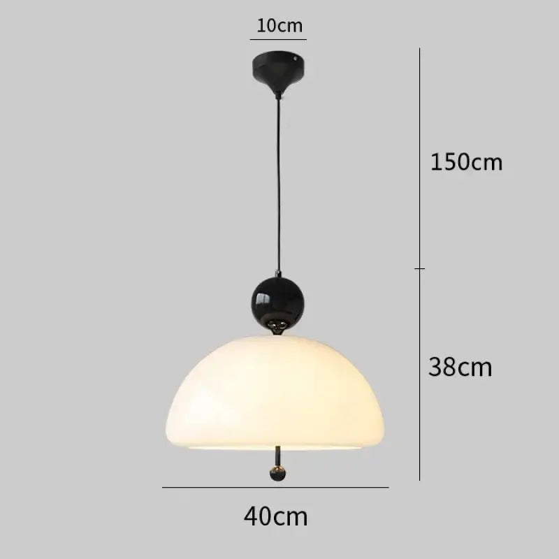 Suspension luminaire moderne en verre opalin élégant