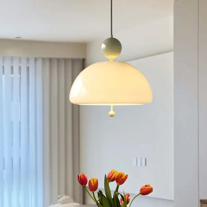 Suspension luminaire moderne en verre opalin élégant