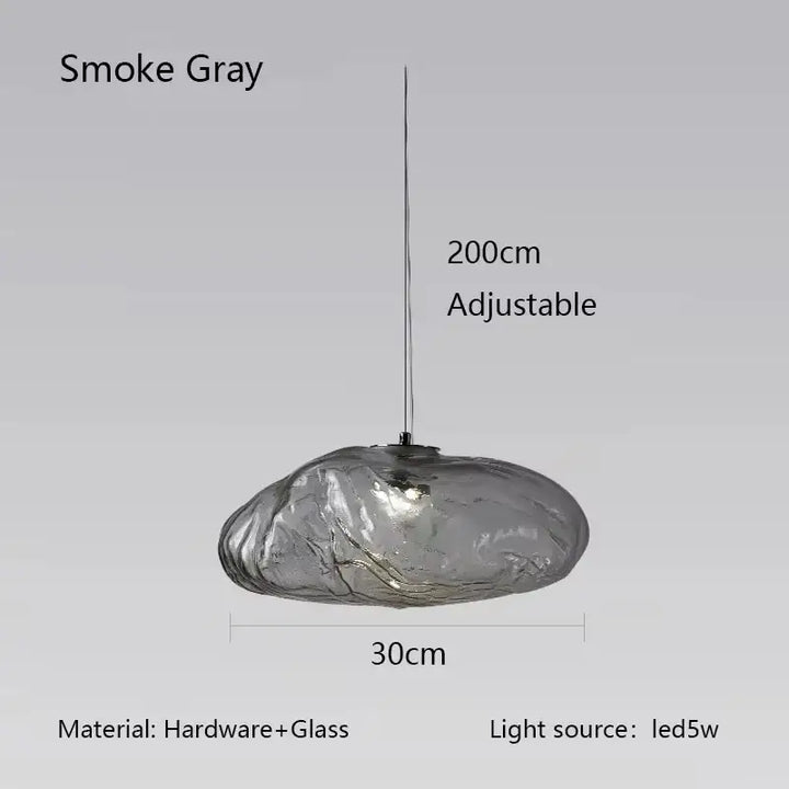 Suspension luminaire moderne en verre texturé forme galet