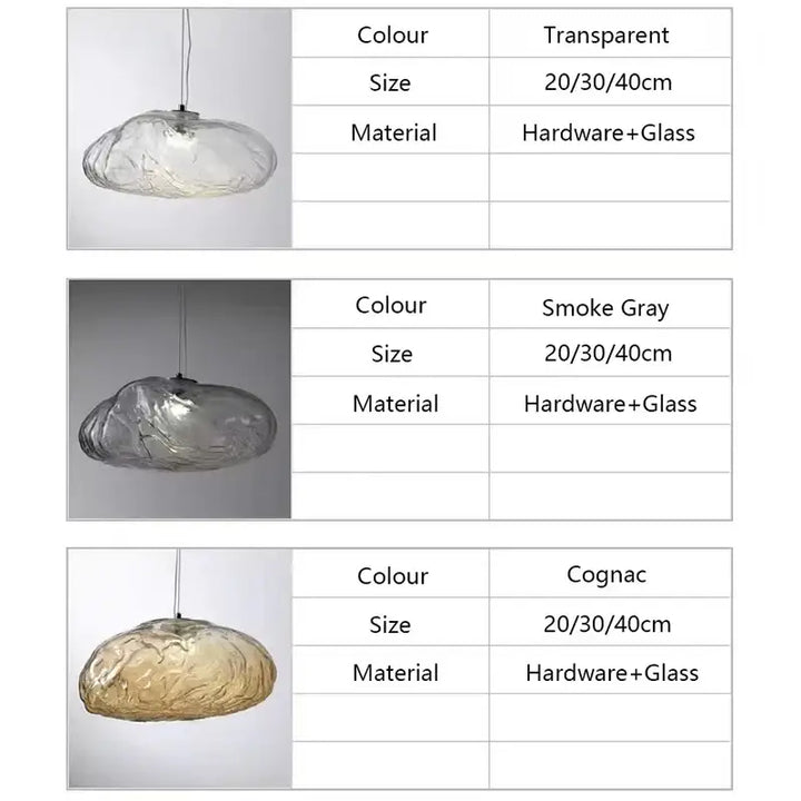 Suspension luminaire moderne en verre texturé forme galet