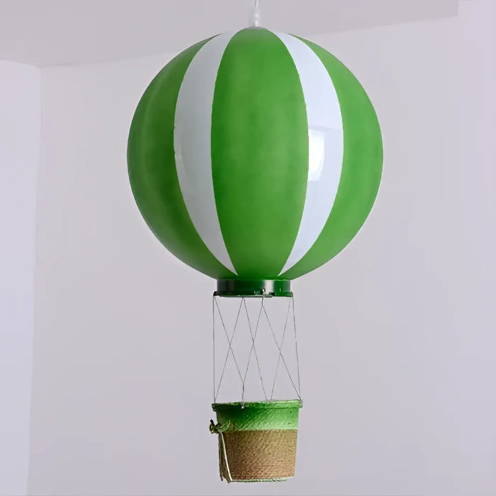 Suspension luminaire lobba en forme de montgolfière rayée vert et blanc pour éclairage décoratif intérieur