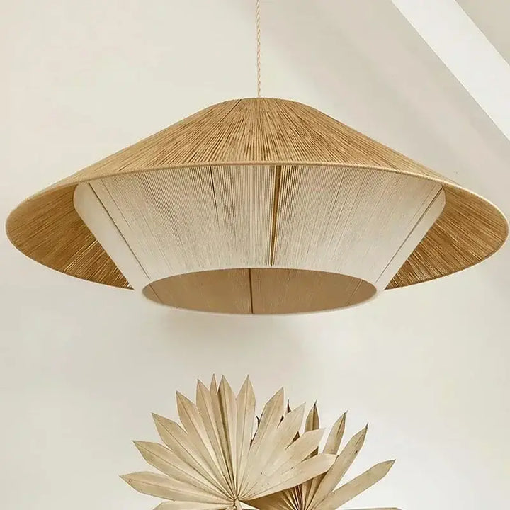 Suspension luminaire naturelle beige élégant design